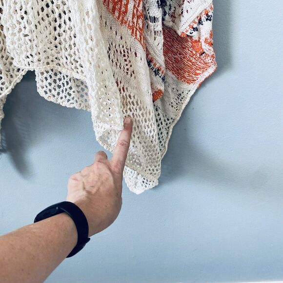 Sleeping on Snow Dress Small Anthopologie Risen Sun Orange Crochet Sweater Boho - Picture 13 of 13